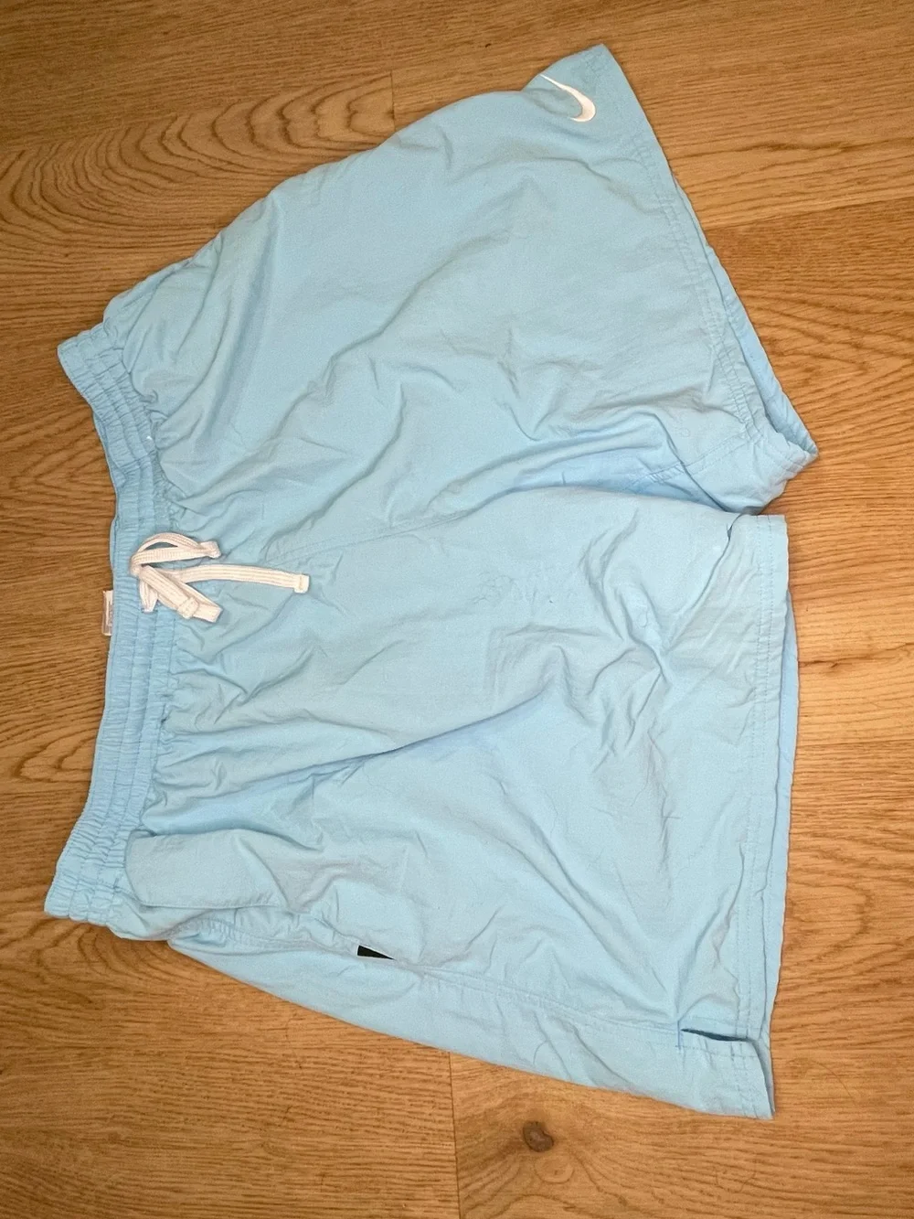 Nike Men’s Sky Blue Swim Shorts with White Drawstring